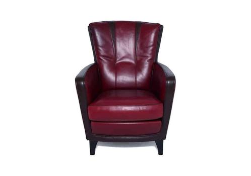 Fauteuil rénové Mol & Geurts, Maison & Meubles, Fauteuils, Comme neuf, Bois, Cuir, 50 à 75 cm, 75 à 100 cm, Enlèvement