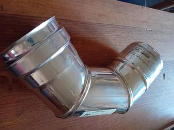 bocht 90 graden inox pelletkachel, Comme neuf, 250 mm ou plus, Autres types, Enlèvement