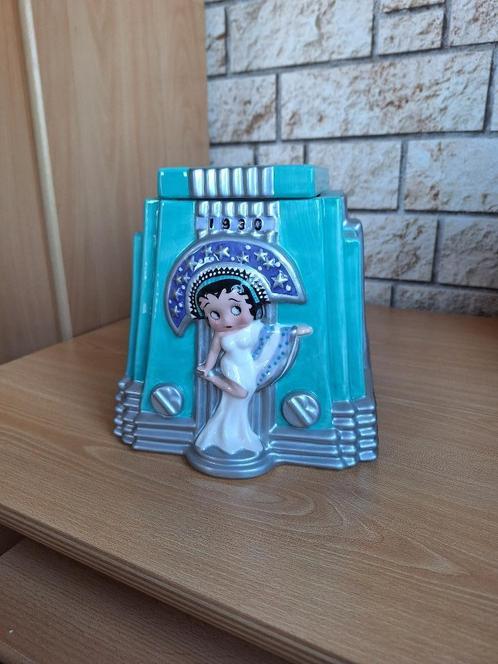 Betty Boop Art Deco koekjesdoos. 1998, Verzamelen, Beelden en Beeldjes, Nieuw, Mens, Ophalen of Verzenden