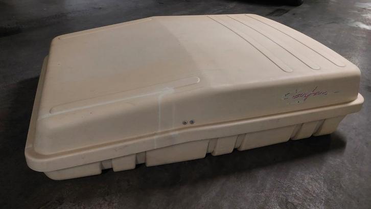 Hapro Dakkoffer in goede staat met 2 sleutels + 4 beugels, Auto diversen, Dakkoffers, Gebruikt, Ophalen