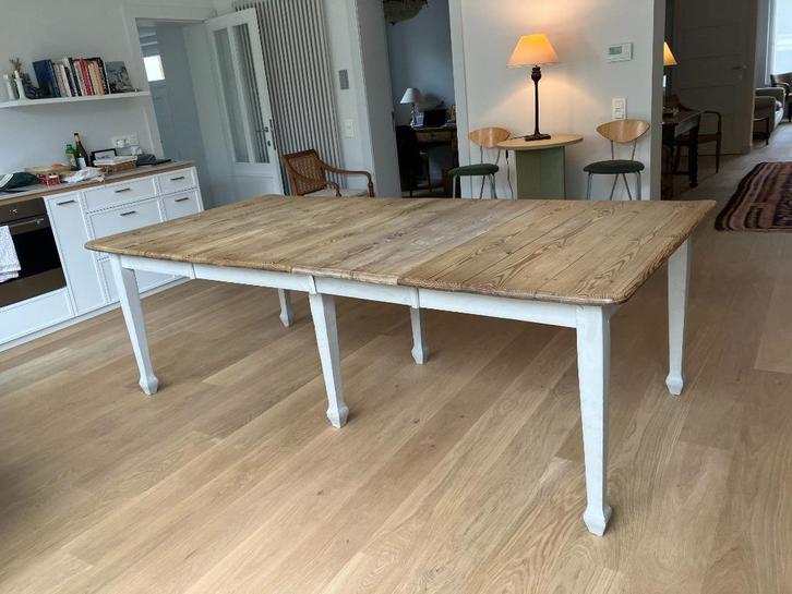 Eettafel, Huis en Inrichting, Tafels | Eettafels, Gebruikt, 100 tot 150 cm, 200 cm of meer, Rechthoekig, Grenenhout, Ophalen