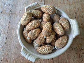 Mooie Grote Fruitschaal Gevuld met Dennenappels beschikbaar voor biedingen