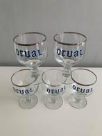 5 oude ORVAL-glazen, Verzamelen, Gebruikt