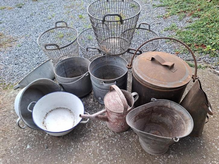 Paardemande, zinken kuipen ea, Antiek en Kunst, Curiosa en Brocante, Ophalen