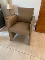 Zetel op wielen leder taupe, Ophalen, Gebruikt