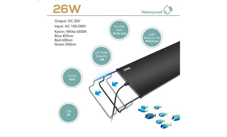 Hygger aquarium LED 71 tot 101 cm, Computers en Software, Overige Computers en Software, Ophalen