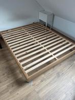 Lit en bois de 1,80 m sur 2 m, Beige, Enlèvement, Utilisé, 180 cm