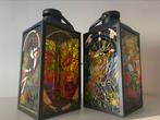 Handgemaakte glas-in-lood kaarslantaarn lamp vloerlamp, Antiek en Kunst, Kunst | Schilderijen | Modern, Ophalen of Verzenden