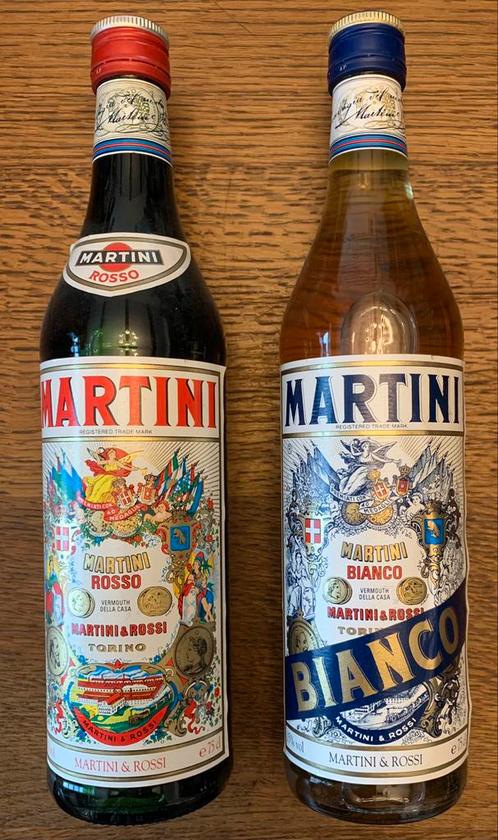 Duo de bouteilles Martini anciennes, Collections, Vins, Comme neuf