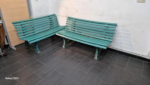 Deux Banc de jardin, 3 places, L 1500 mm,couleur verte Avec, Jardin & Terrasse, Bancs de jardin, Comme neuf, Enlèvement ou Envoi