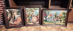 Lot de 3 cadres peintures tapisseries bois, Antiquités & Art, Antiquités | Autres Antiquités, Enlèvement ou Envoi