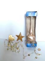 Goudkleurige kerstversiering 1 piek echt glas - ster - hart, Ophalen of Verzenden, Zo goed als nieuw