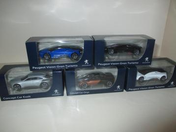 5 Peugeot ConceptCars van Norev - 1:64 - Mint in boxes
