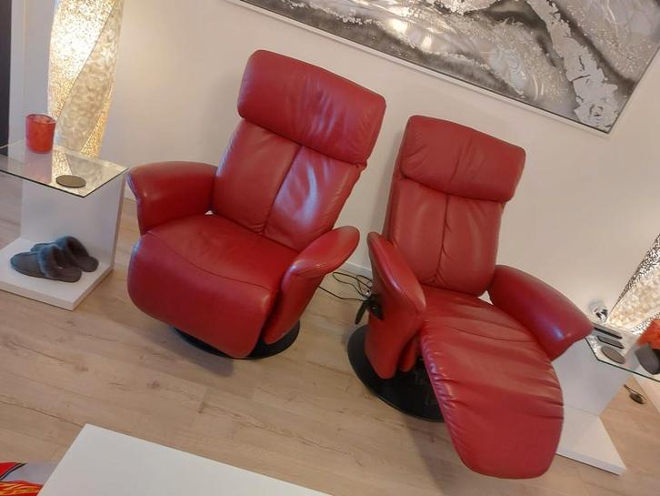 Relaxzetels elektrisch., Huis en Inrichting, Fauteuils, Zo goed als nieuw, Leer, Ophalen