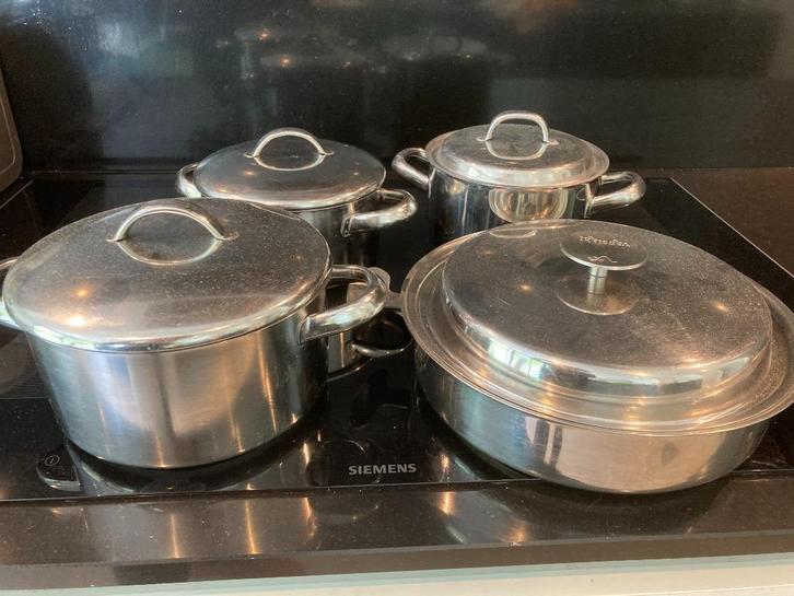 Set Kookpotten o.a Demeyere,Reppel en Vanstahl, Huis en Inrichting, Keuken | Potten en Pannen, Gebruikt, Kookpan of Snelkookpan