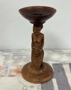 Antiek 1950 afrika Africa Congo hout handgesneden kandelaar, Antiek en Kunst, Ophalen of Verzenden