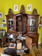 Grote neo-renaissance vitrinekast met glasramen (leeg!), Antiek en Kunst, Ophalen