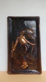 KOPEREN AFRIKAANSE PLAAT VAN KRIJGER, Antiek en Kunst, Ophalen, Koper
