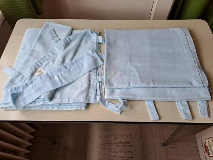 Lichtblauwe  glasgordijnen, Huis en Inrichting, Stoffering | Gordijnen en Lamellen, Gebruikt, 200 cm of meer, 100 tot 150 cm, Blauw