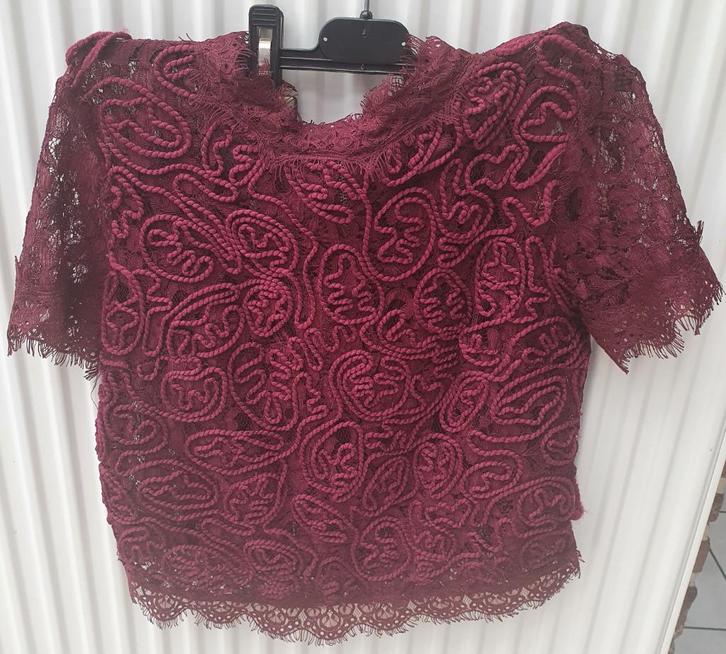 2 korte truitjes Zwart en bordeaux maat S van Zara Trafalic, Kleding | Dames, Blouses en Tunieken, Gedragen, Maat 36 (S), Ophalen of Verzenden