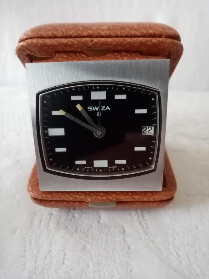Zwitsers Sviza "space" design klokhorloge, jaren 70, Antiek en Kunst, Antiek | Klokken, Ophalen of Verzenden