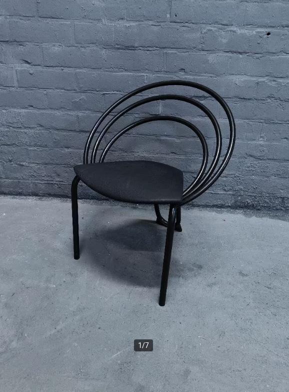 chaise post-moderne des années 80, Maison & Meubles, Chaises, Noir, Enlèvement
