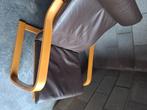 2 stuks, POANG IKEA POANG FAUTEUIL, bruin leer, Huis en Inrichting, Ophalen of Verzenden, Leer