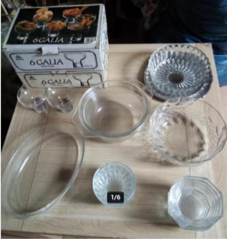 huishouden / keukengerief, ook nieuwe, schotels kommen 2-15€, Maison & Meubles, Cuisine | Vaisselle, Utilisé, Récipient(s), Verre