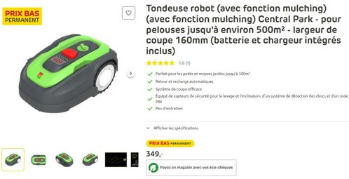 Tondeuse robot 500 m2 neuve - Marque Central Park, Tuin en Terras, Robotmaaiers, Nieuw, Minder dan 20 cm, Ophalen
