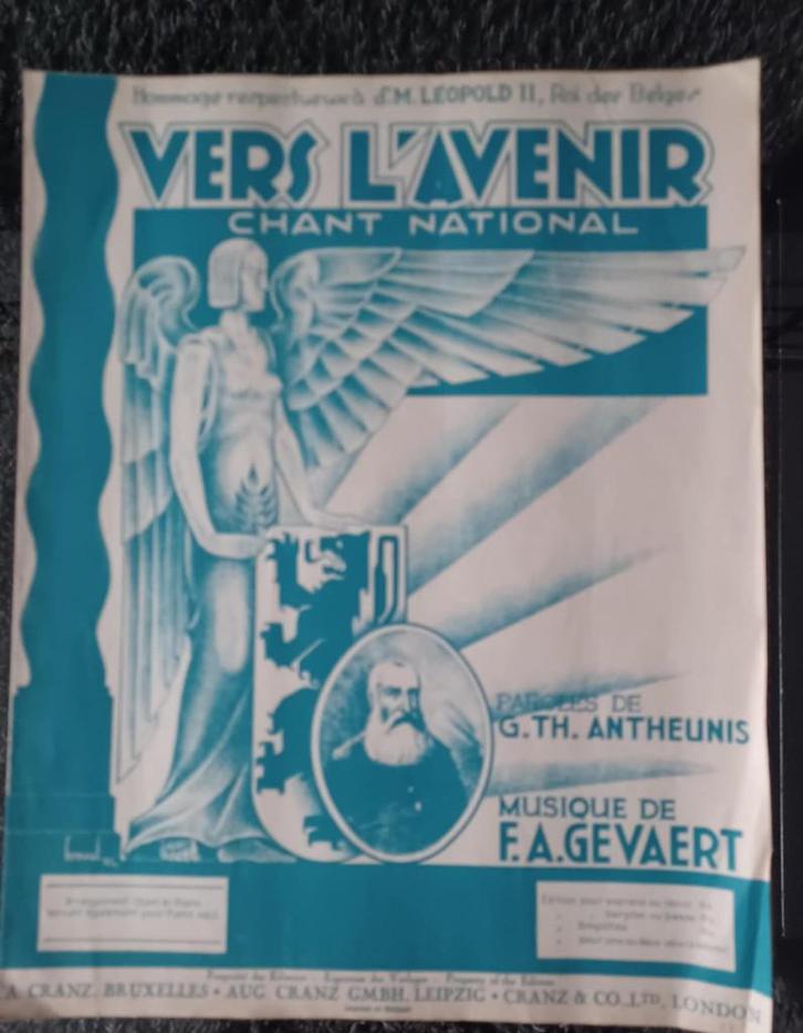 Bladmuziek Nationaal gezang Vers l'Avenir Leopold II, Muziek en Instrumenten, Bladmuziek, Zang, Ophalen