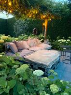 Loungeset bestaande uit pallets en losse kussens, Tuin en Terras, Ophalen, Loungeset