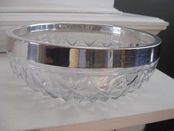 kristallen schaal VAL ST LAMBERT met verzilverde rand beschikbaar voor biedingen