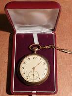 Zakhorloge zilver Remontoir 10 rubis, Ophalen, Zakhorloge, 1900 tot 1930, Met ketting