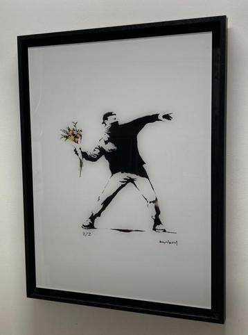 BANKSY: bedrukking op acrylglas met certificaat  beschikbaar voor biedingen