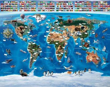 Wereldkaart Poster Behang Walltastic - VAN 75,- VOOR 49,-! beschikbaar voor biedingen