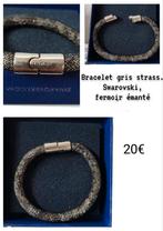 Bracelet Swarovski gris strass fermoir émanté, Envoi, Blanc