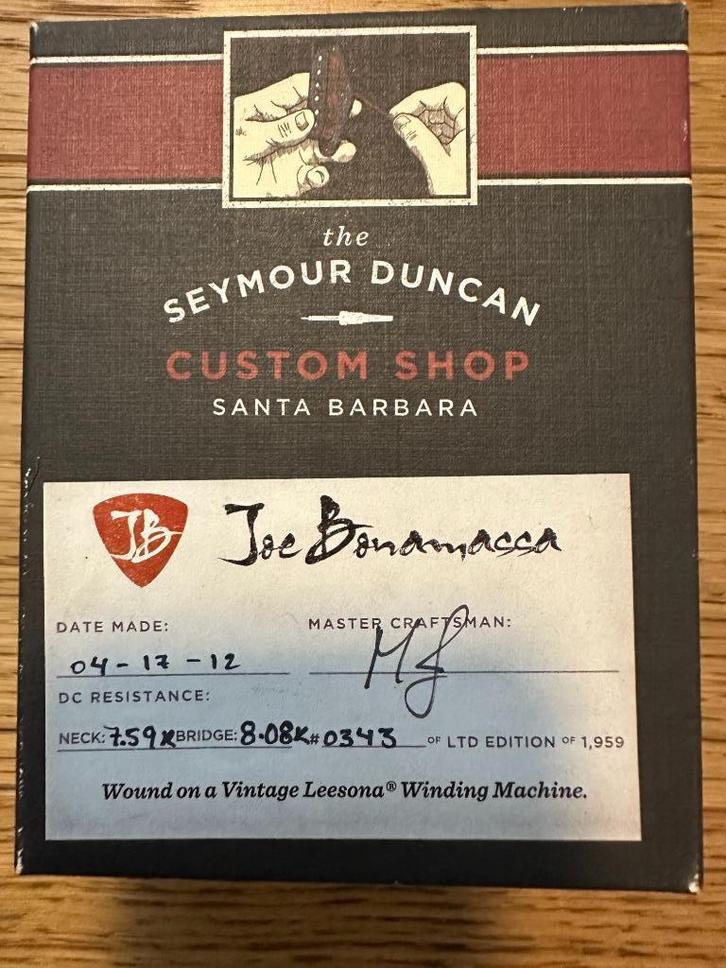 Seymour Duncan Limited Edition Custom Shop Joe Bonamassa, Muziek en Instrumenten, Instrumenten | Onderdelen, Nieuw, Ophalen of Verzenden