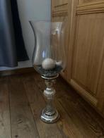 hoge vaas zilverkleurig en glas zo goed als nieuw, Maison & Meubles, Accessoires pour la Maison | Vases, Enlèvement, Comme neuf