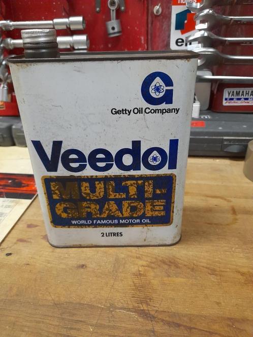 Oude lege oliekan Veedol multigrade Getty, Verzamelen, Merken en Reclamevoorwerpen, Gebruikt, Overige typen, Verzenden