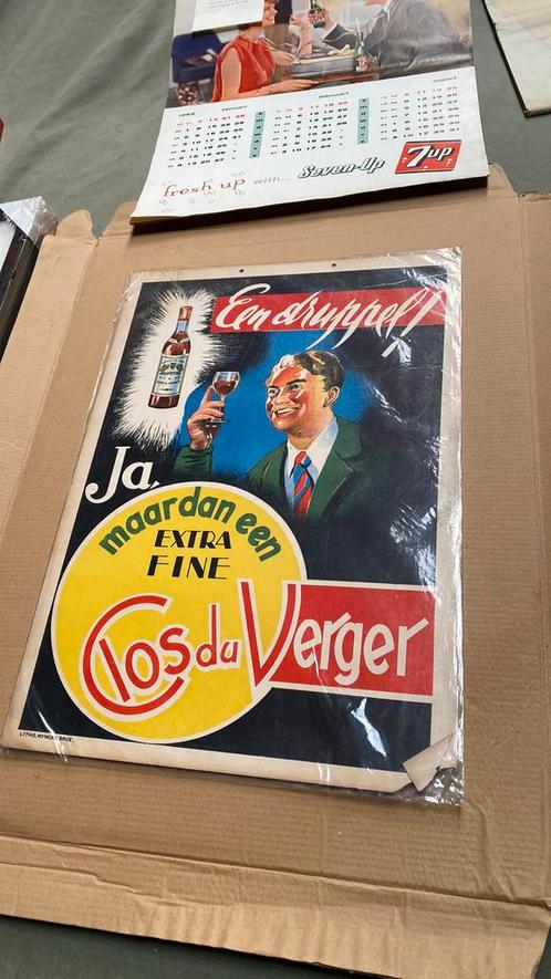 Pancarte publicitaire ancienne « Clos du Verger », Collections, Marques & Objets publicitaires, Enlèvement ou Envoi