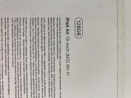 Ipad air 13inch (M2) 128GB + pencil pro, Computers en Software, Apple iPads, Nieuw, Apple iPad Air, Wi-Fi, 13 inch of meer, 128 GB
