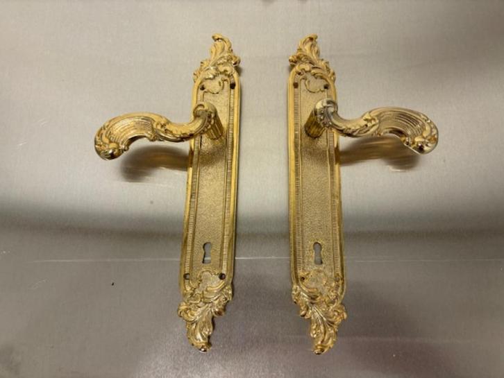 Deurbeslag- deurklink- rustiek Louis XIV  24 karaat verguld, Postzegels en Munten, Edelmetalen en Baren, Goud, Ophalen of Verzenden