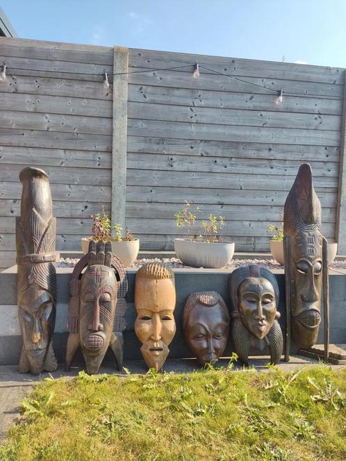 Afrikaanse maskers lot 6 stuks, Antiek en Kunst, Kunst | Overige Kunst, Ophalen