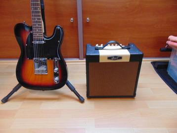 Gitaar Telecaster Dimavery sunburst , Versterker Cort CM15R beschikbaar voor biedingen