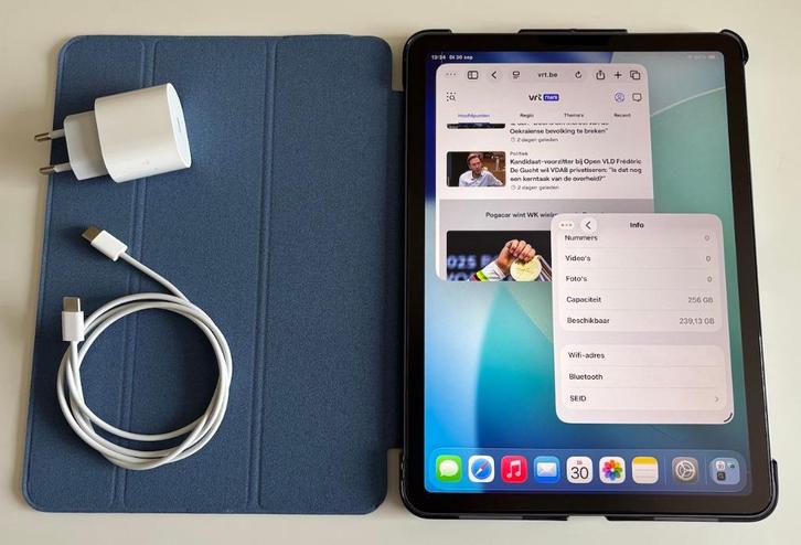 iPad Air 256GB, zo goed als nieuw, al op iPadOS 26.0.1, Computers en Software, Apple iPads, Zo goed als nieuw, Apple iPad Air