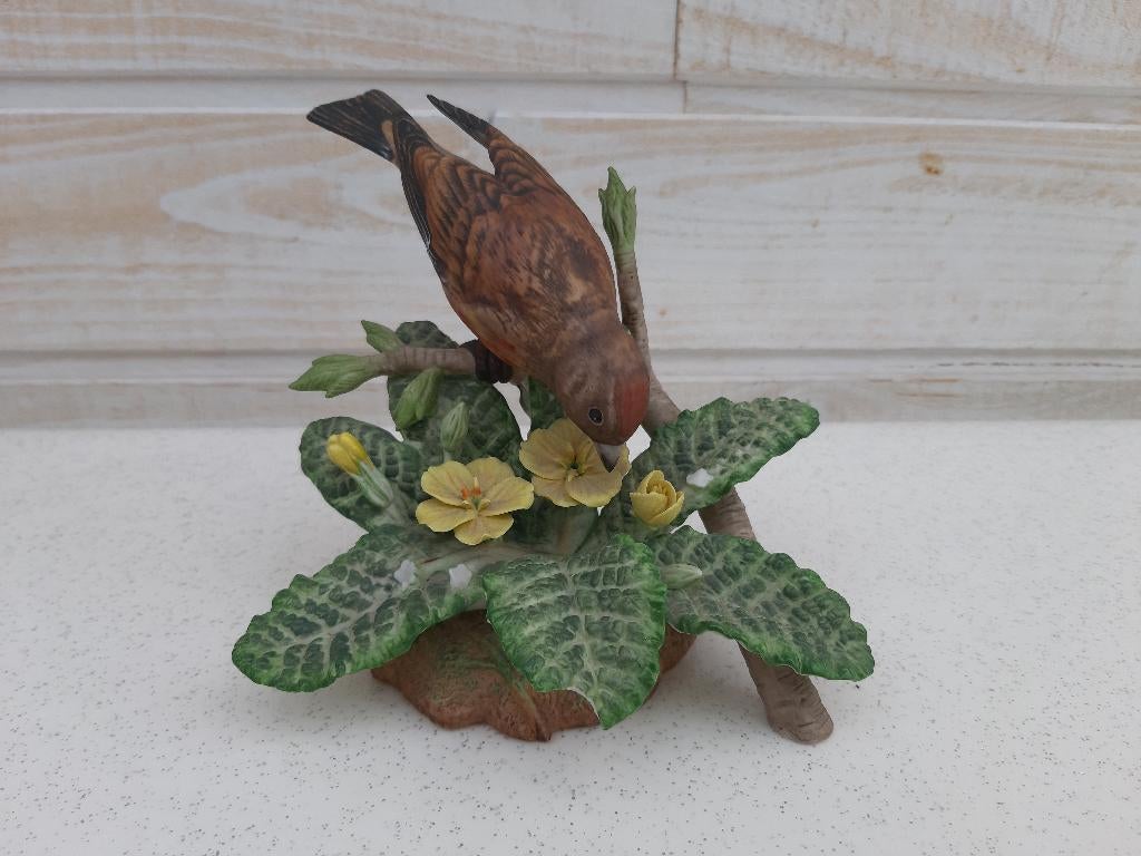 Oiseau en porcelaine. La linotte mélodieuse. Franklin Mint., Huis en Inrichting, Woonaccessoires | Overige, Zo goed als nieuw