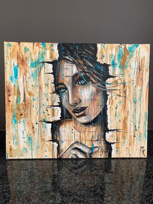Origineel schilderij 3D effect Mk Art, Antiek en Kunst, Kunst | Schilderijen | Modern, Ophalen of Verzenden
