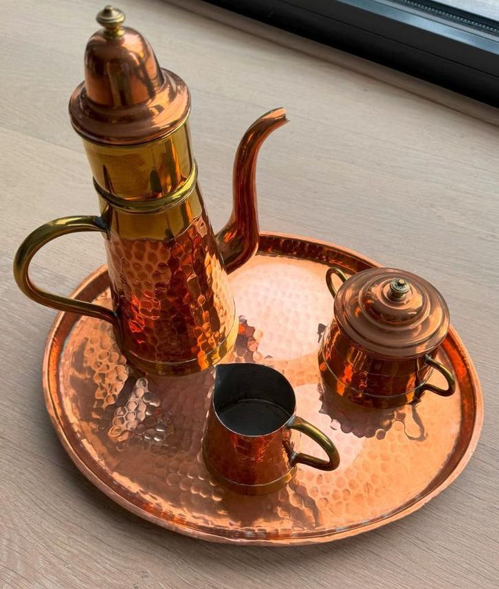 Koperen koffieset, Antiek en Kunst, Antiek | Brons en Koper, Koper, Ophalen of Verzenden