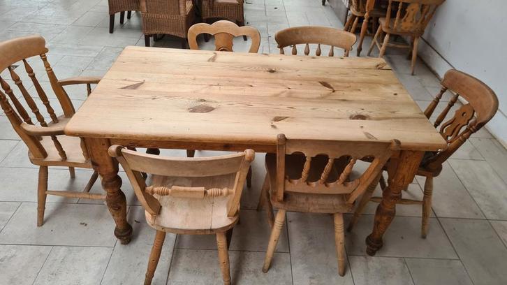 Zware houten grote tafel 80 x 150, Huis en Inrichting, Tafels | Eettafels, Gebruikt, Ophalen