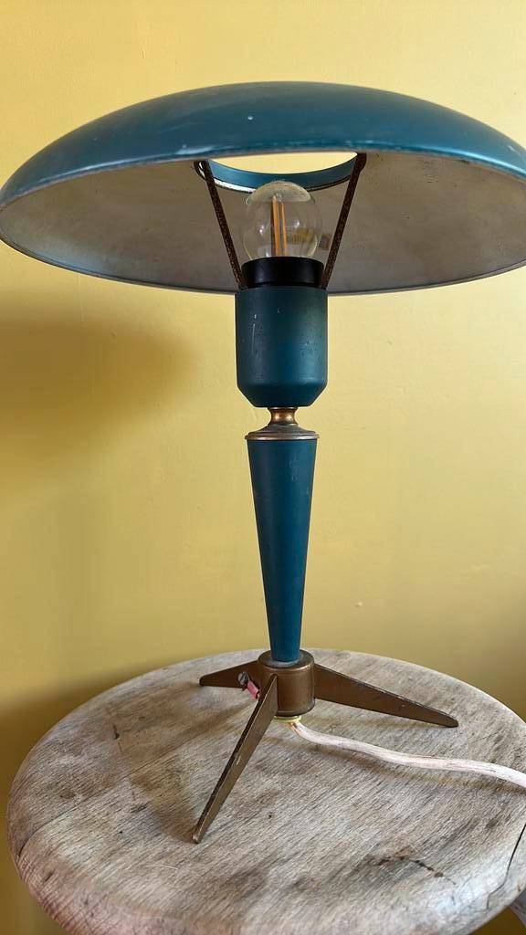 Originele Philips vintage tafellamp – jaren ’50/’60, Huis en Inrichting, Lampen | Tafellampen, Gebruikt, Minder dan 50 cm, Metaal
